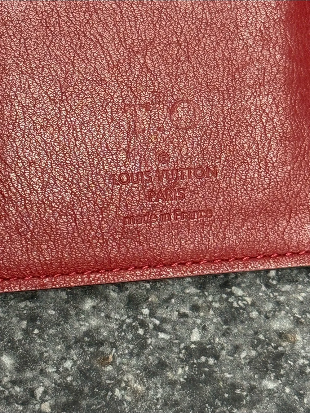 Auth Louis Vuitton Red Taurillon Leather Long Bifold Brazza Wallet Men’s/Unisex